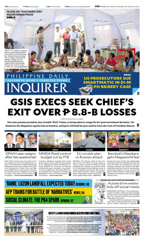Cover of Philippine Daily Inquirer