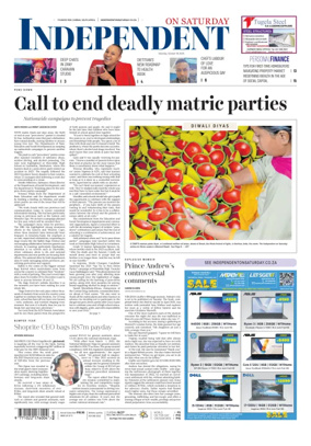 Cover of The Independent on Saturday