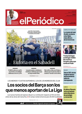 Cover of El Periódico de Catalunya (Castellano)