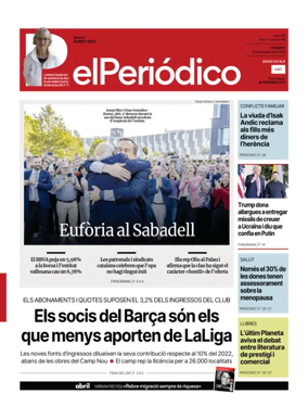 Cover of El Periódico de Catalunya (Català)