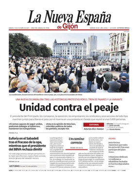Cover of La Nueva España (Gijón)
