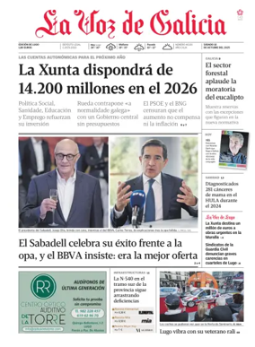 Cover of La Voz de Galicia (Lugo)