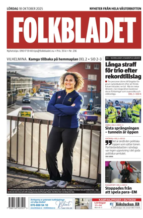 Cover of Folkbladet Västerbotten