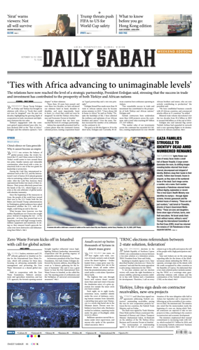 Cover of Daily Sabah (Turkey)