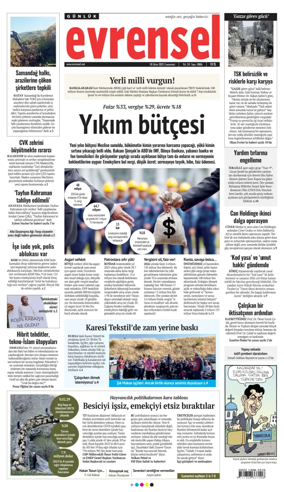 Cover of Evrensel Gazetesi