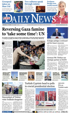 Cover of Hurriyet Daily News & Economic Review