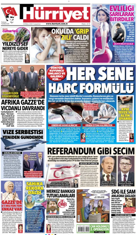 Cover of Hurriyet Print Edition