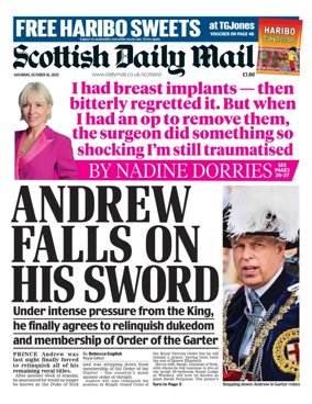 Cover of Scottish Daily Mail