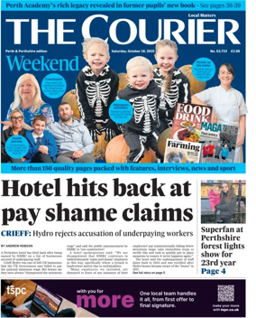 Cover of The Courier & Advertiser (Perth and Perthshire Edition)