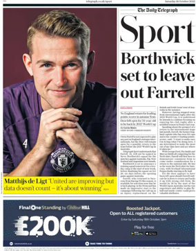 Cover of The Daily Telegraph - Sport Saturday