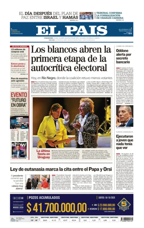 Cover of El Pais (Uruguay)