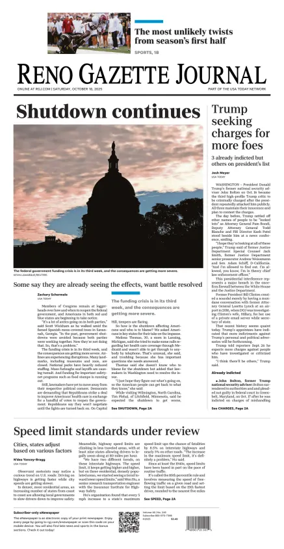 Cover of Reno Gazette Journal