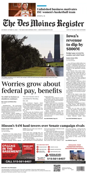 Cover of The Des Moines Register