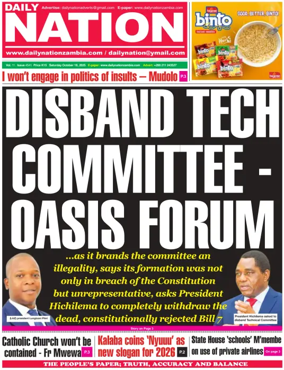 Cover of Daily Nation Newspaper