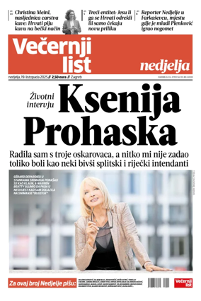 Cover of Večernji list - Zagreb