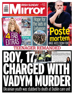 Cover of Irish Sunday Mirror