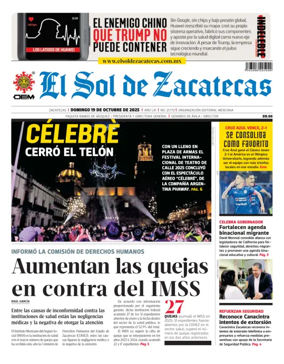 Cover of El Sol de Zacatecas