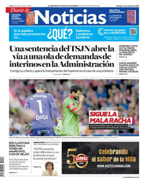Cover of Diario de Noticias (Spain)