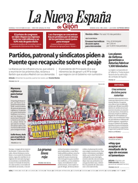 Cover of La Nueva España (Gijón)