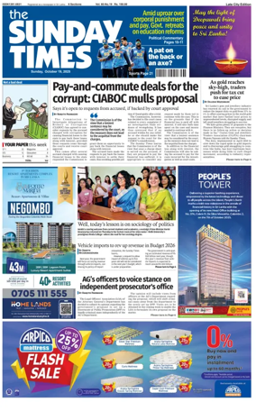 Cover of Sunday Times (Sri Lanka)