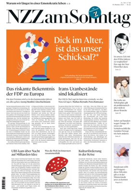 Cover of Neue Zurcher Zeitung Sunday