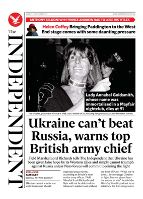 Cover of The Independent