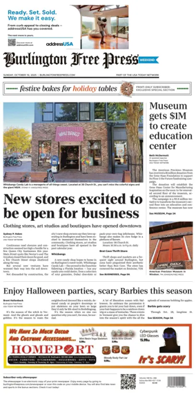 Cover of Burlington Free Press