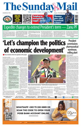 Cover of The Sunday Mail (Zimbabwe)