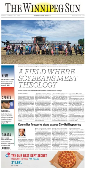 Cover of Winnipeg Sun