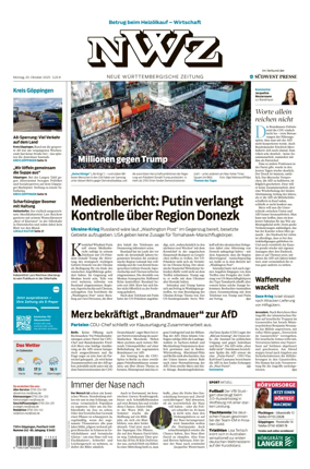 Cover of NWZ  (Göppinger Kreisnachrichten)