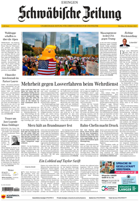 Cover of Schwaebische Zeitung (Ehingen)