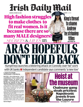 Cover of Irish Daily Mail