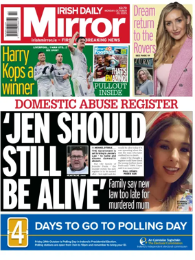 Cover of Irish Daily Mirror
