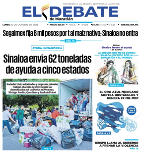 Cover of El Debate de Mazatlan