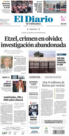 Cover of El Diario de Chihuahua