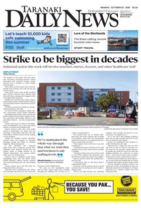 Cover of Taranaki Daily News