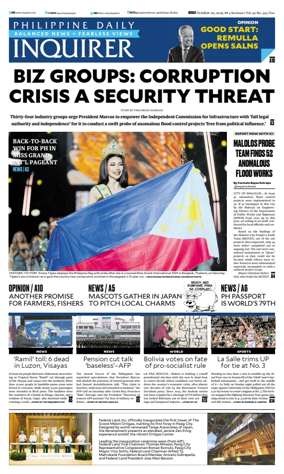 Cover of Philippine Daily Inquirer