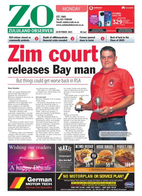 Cover of Zululand Observer - Monday