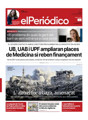 Cover of El Periódico de Catalunya (Català)