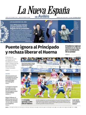 Cover of La Nueva España (Avilés)