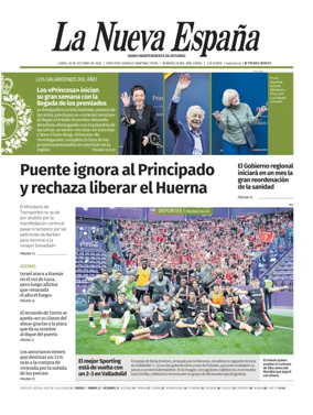 Cover of La Nueva España (Occidente)