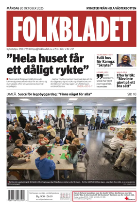 Cover of Folkbladet Västerbotten