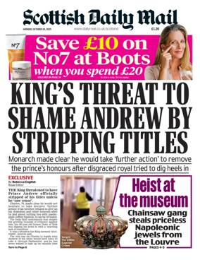 Cover of Scottish Daily Mail