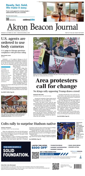 Cover of Akron Beacon Journal