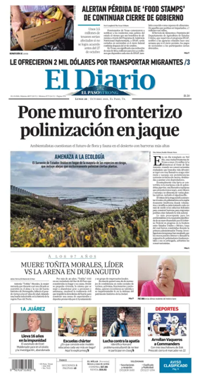 Cover of El Diario de El Paso