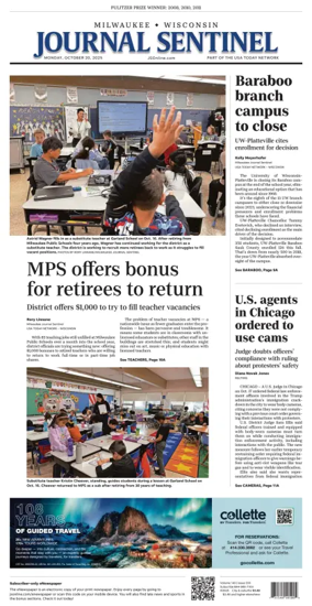 Cover of Milwaukee Journal Sentinel