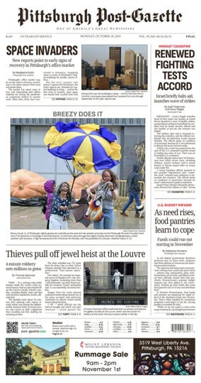 Cover of Pittsburgh Post-Gazette