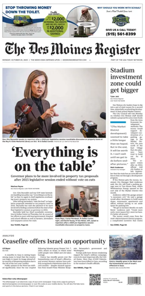 Cover of The Des Moines Register