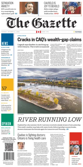 Cover of Montreal Gazette