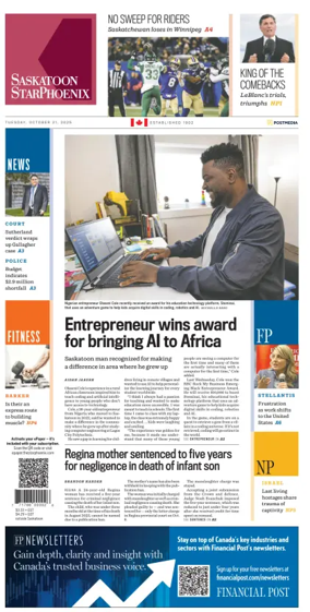 Cover of Saskatoon StarPhoenix